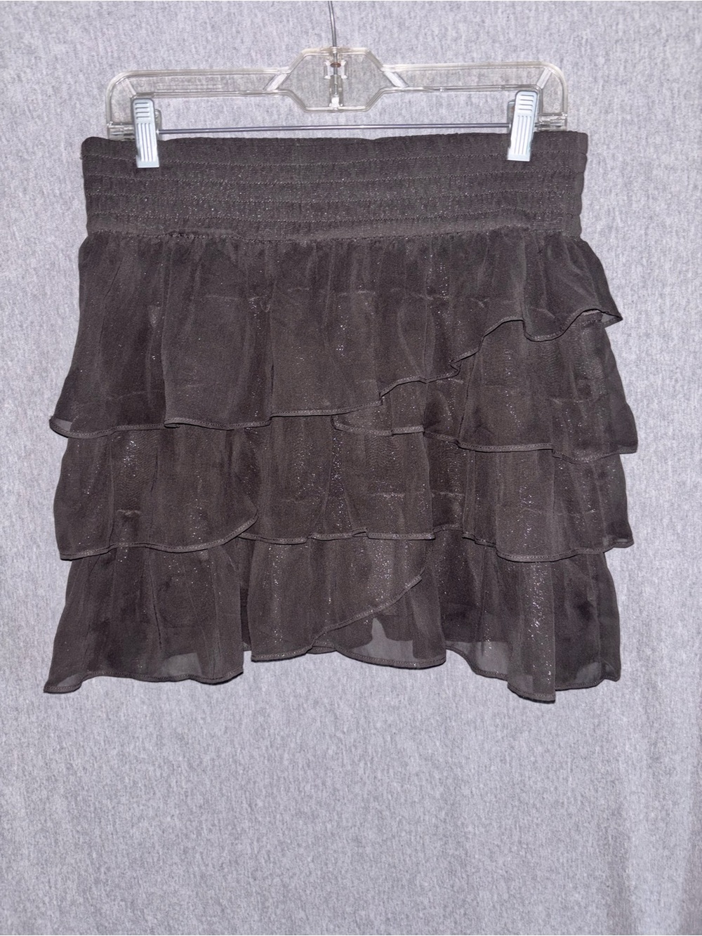 American Eagle Outfitters Black Tiered Ruffle Mini Skirt